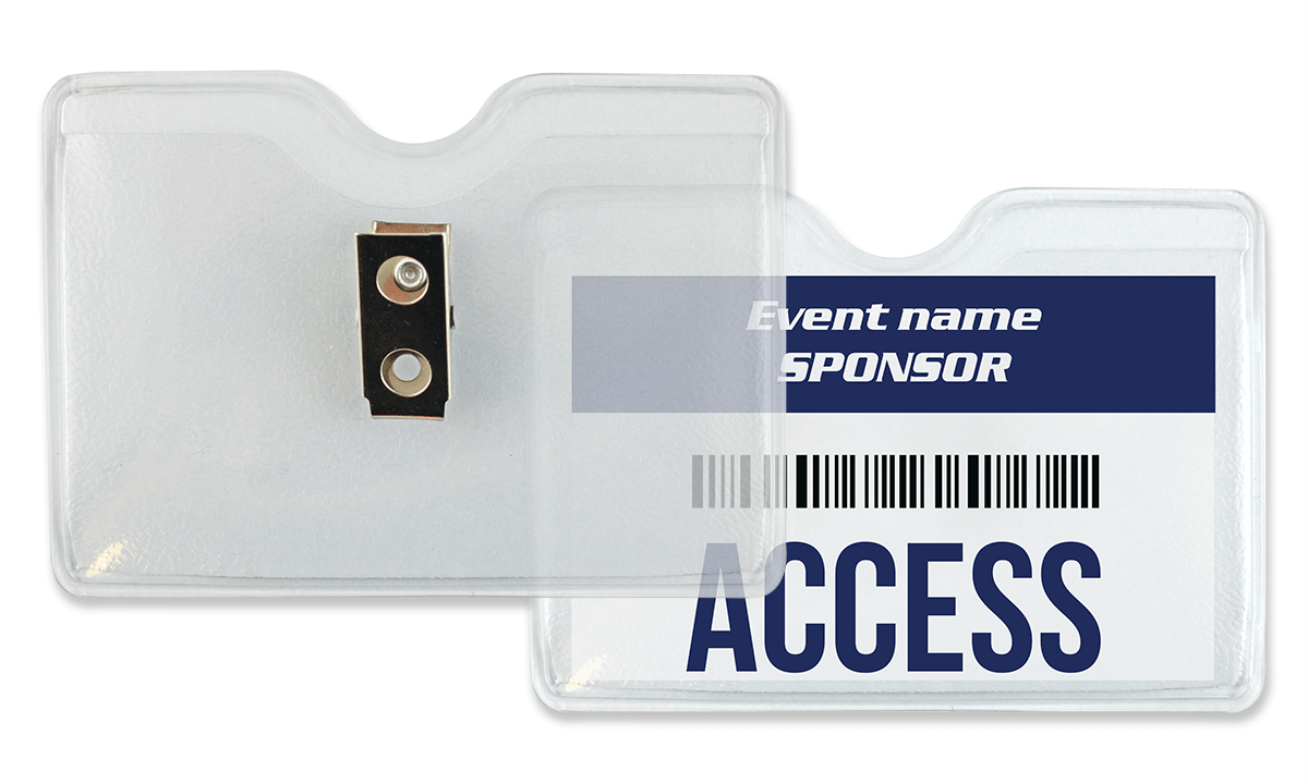 Vinyl badgehouder met textuur en clip - 59 x 92 mm inzetstuk