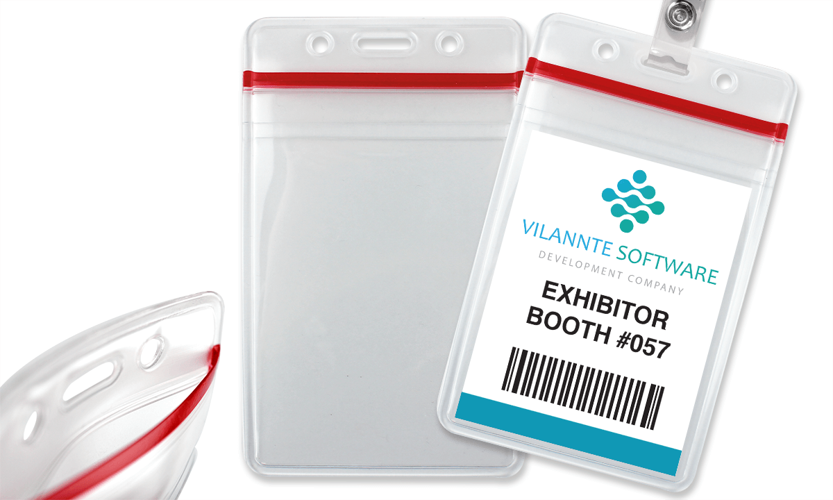 Vinyl badgehouder met hersluitbare ritssluiting - 99 x 66 mm inzetstuk