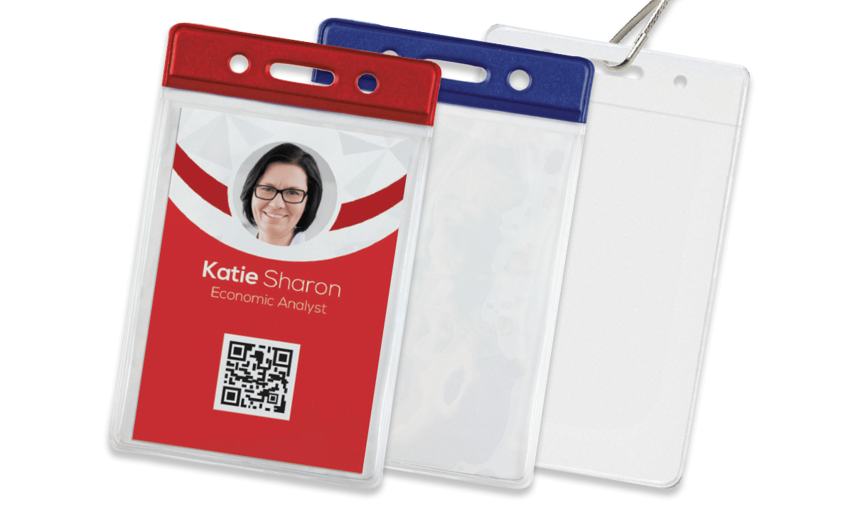 Kleurgecodeerde vinyl badgehouders - Creditcardformaat (CR80)