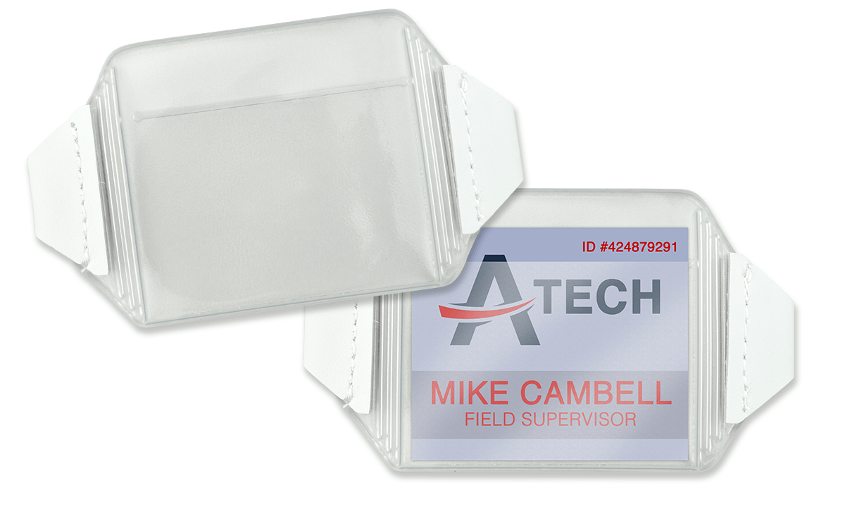 Horizontale vinyl armband badgehouder