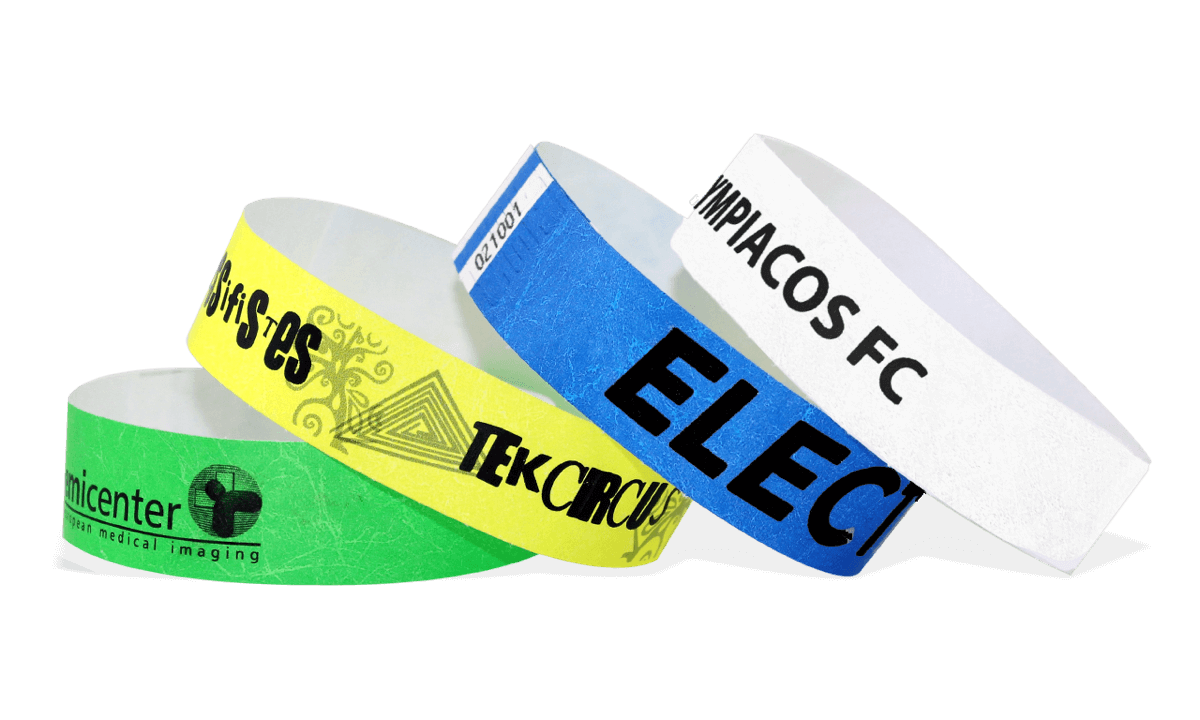 Tyvek polsbandjes 19 mm, met zwarte afdruk