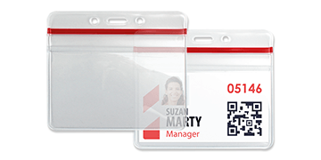 Vinyl badgehouder met hersluitbare ritssluiting - 70 x 92 mm inzetstuk