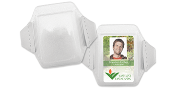 Verticale vinyl armband badgehouder