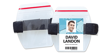 Armband badgehouder met elastische band en zipsluiting