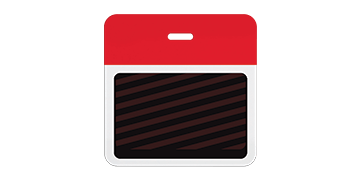 2-delige thermische clip-on TEMPBadges - Achterkant met rode bovenkant